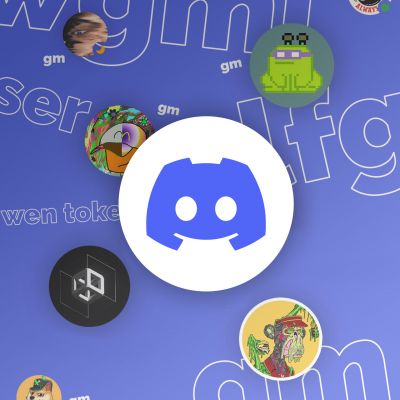 Discord server icon in black and neon blue