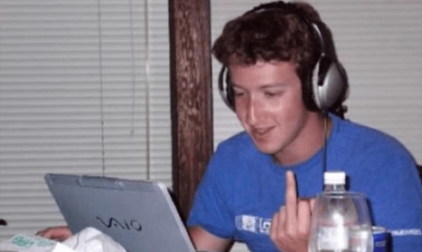 early picture of marc zuckerberg working