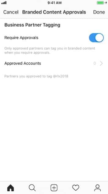 instagram branded content approvals