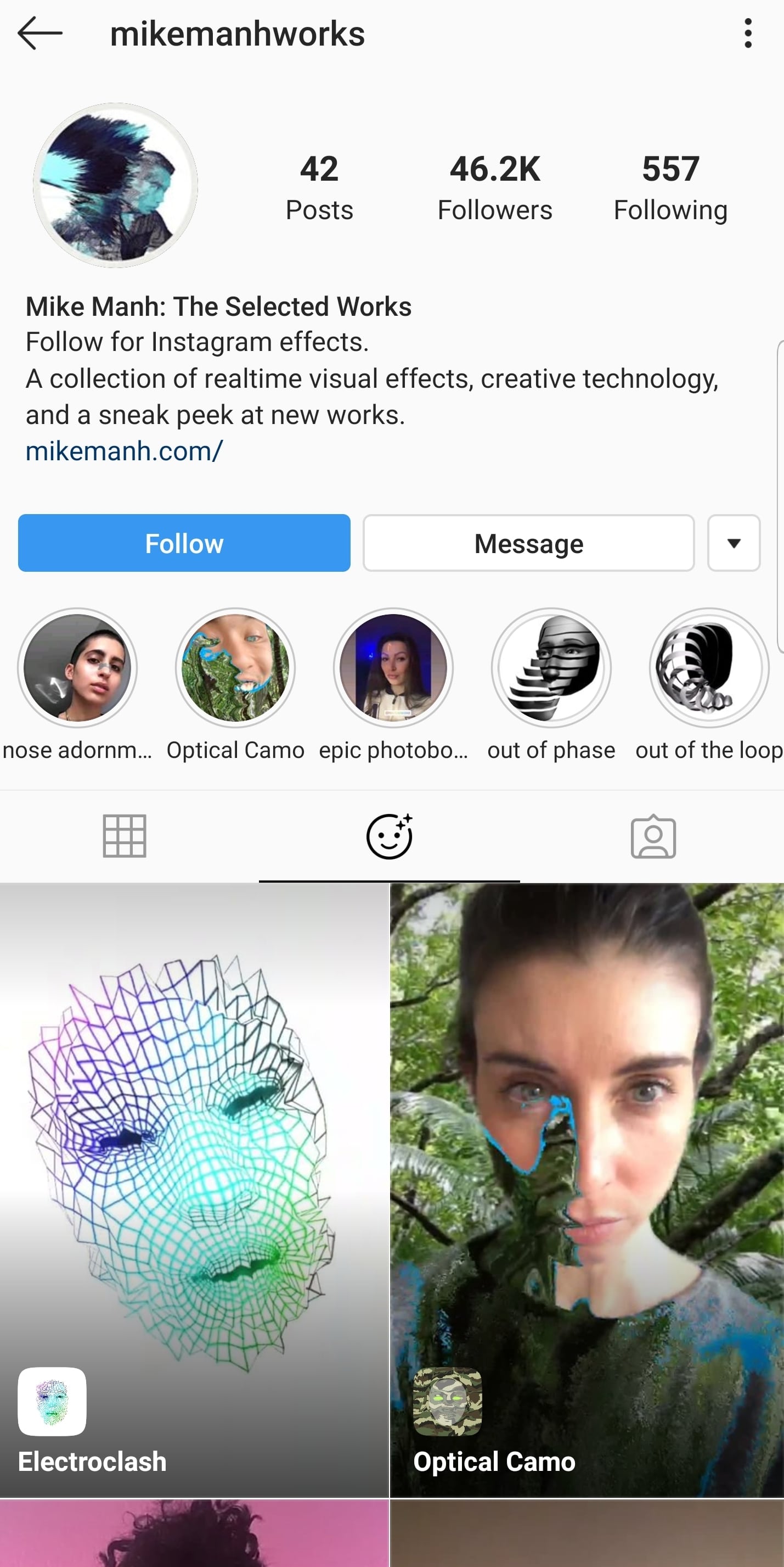 creator profile Instagram